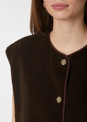 Mariko teddy vest Dark Brown Neo Noir 